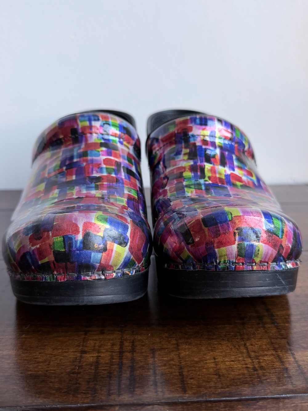 Dansko Professional Color Block Patent Leather Clogs EU 39 US 8.5 9 Women Clog